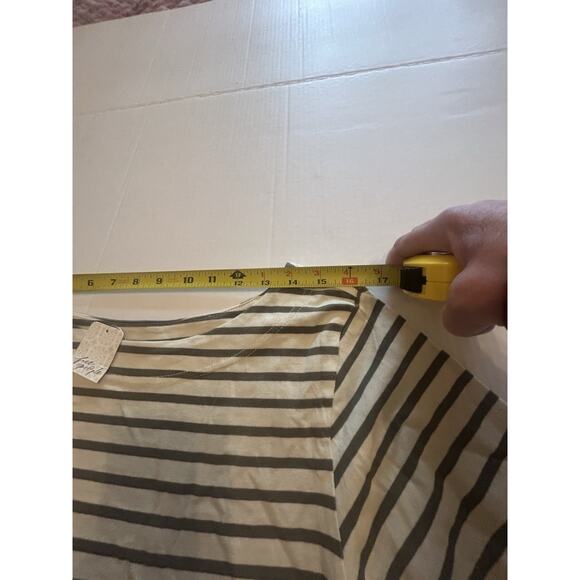 Free People Charlie Mini Dress Striped Seaweed Khaki Oversized Size Small NWT - Picture 12 of 15